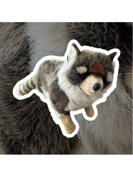 Hansa Other - HANSA 2004 Raccoon Standing Stuffed Plush Poseable Paws Purple Mask Tags EUC